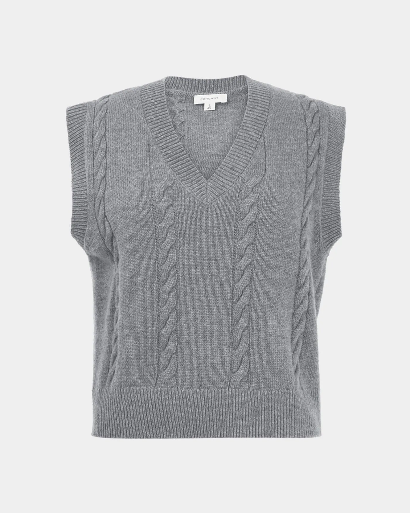 Forcast Rulia V-neck Knit Vest Grey Marle Hot