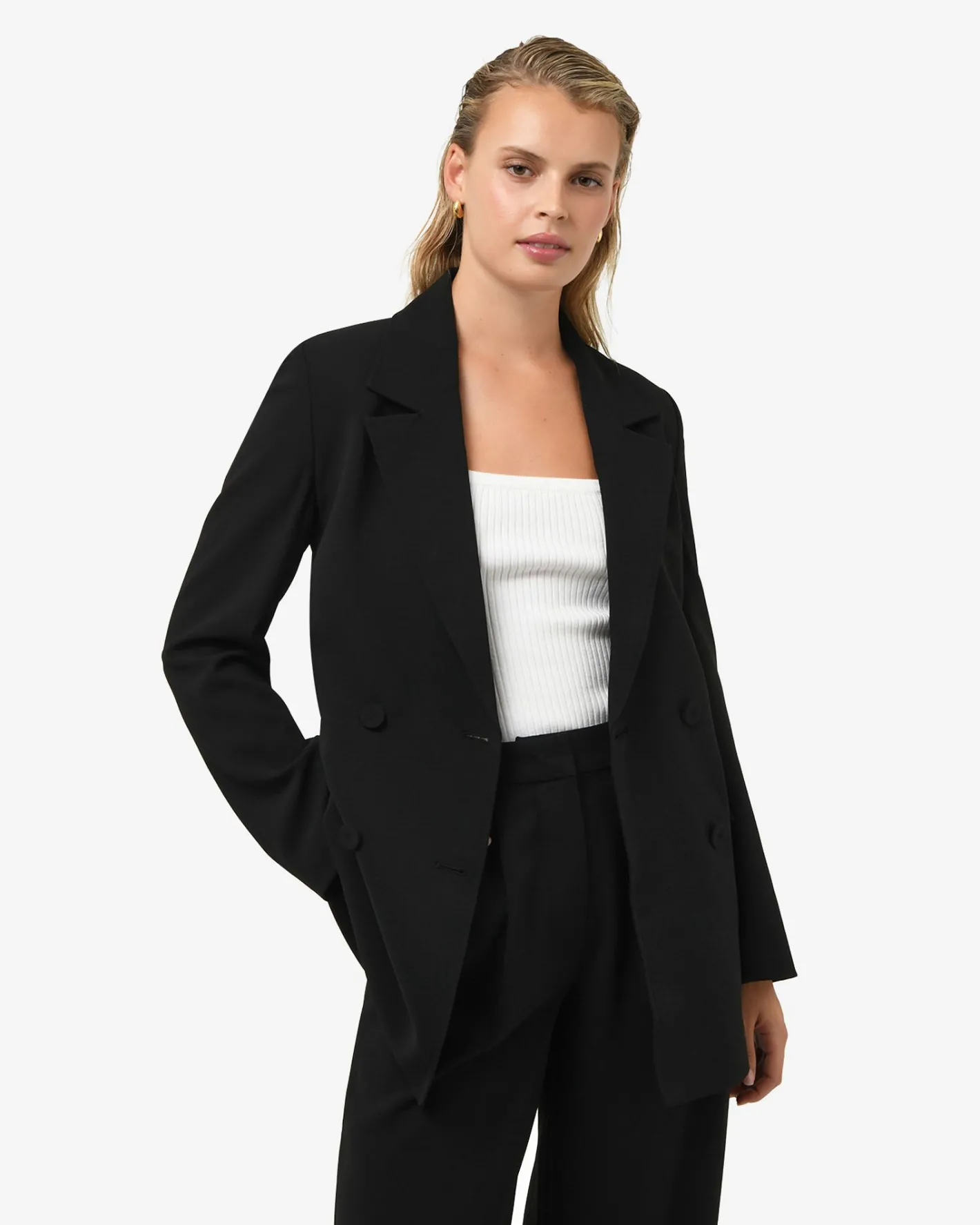 Forcast Rumy Double Breasted Blazer Black Discount