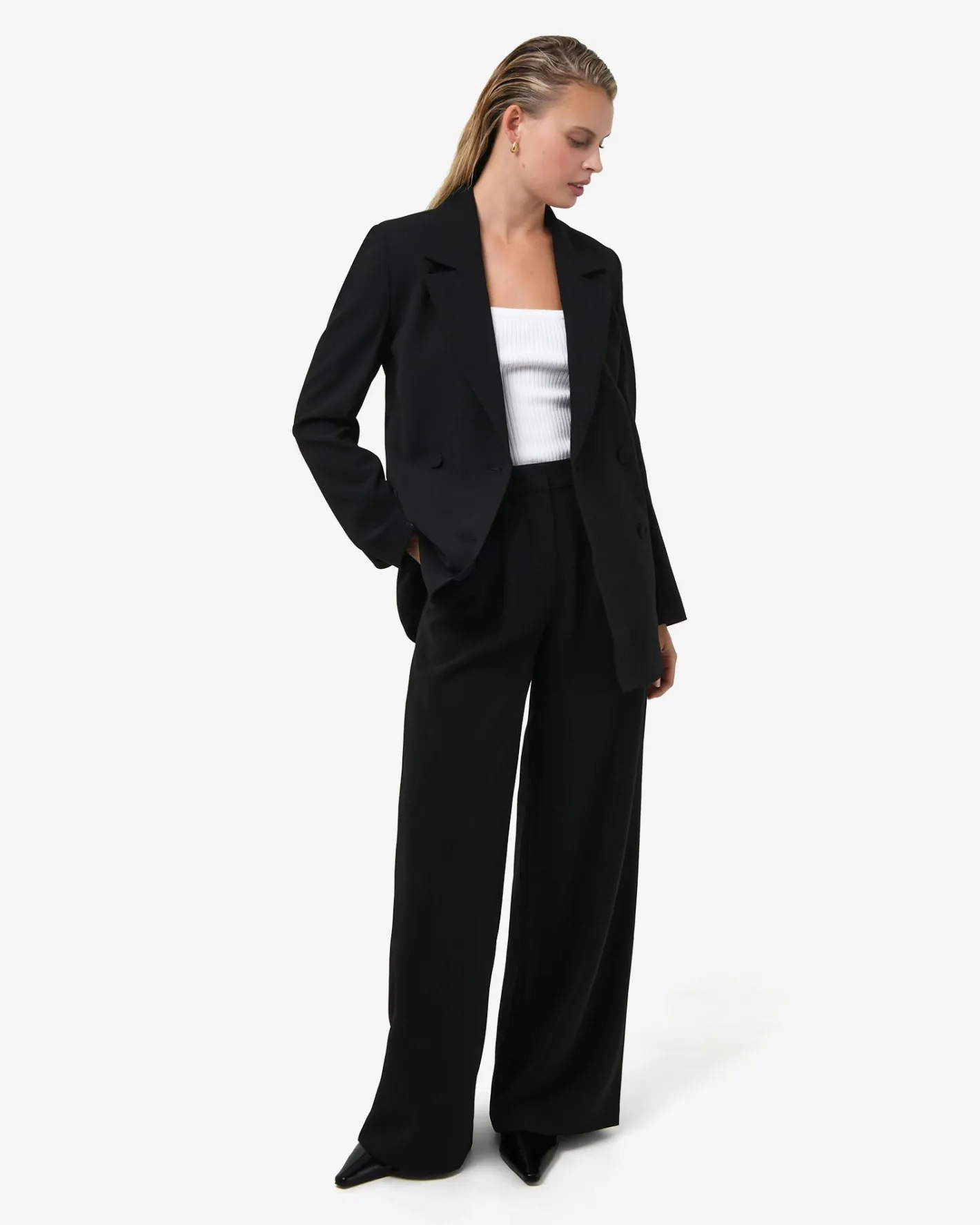 Forcast Rumy Double Breasted Blazer Black Discount