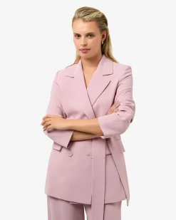 Forcast Rumy Double Breasted Blazer Pink New