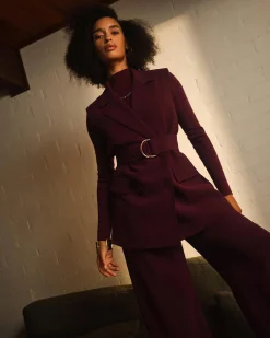 Forcast Rumy Double Breasted Vest Wine