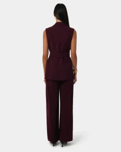 Forcast Rumy Double Breasted Vest Wine