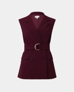 Forcast Rumy Double Breasted Vest Wine