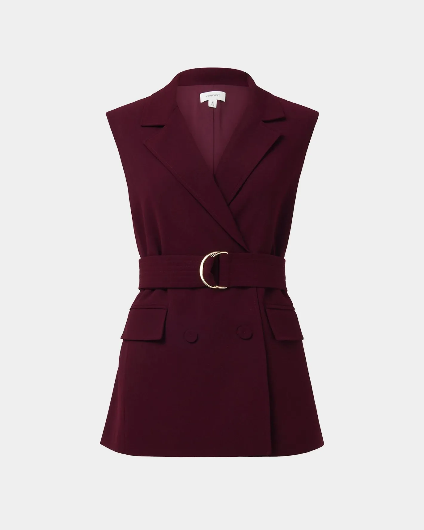 Forcast Rumy Double Breasted Vest Wine