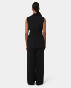 Forcast Rumy Double Breasted Vest Black Hot