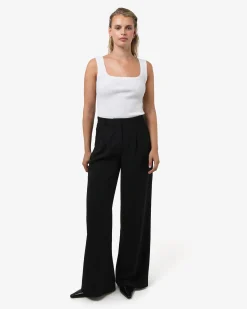 Forcast Rumy Wide Leg Tailored Pants Black