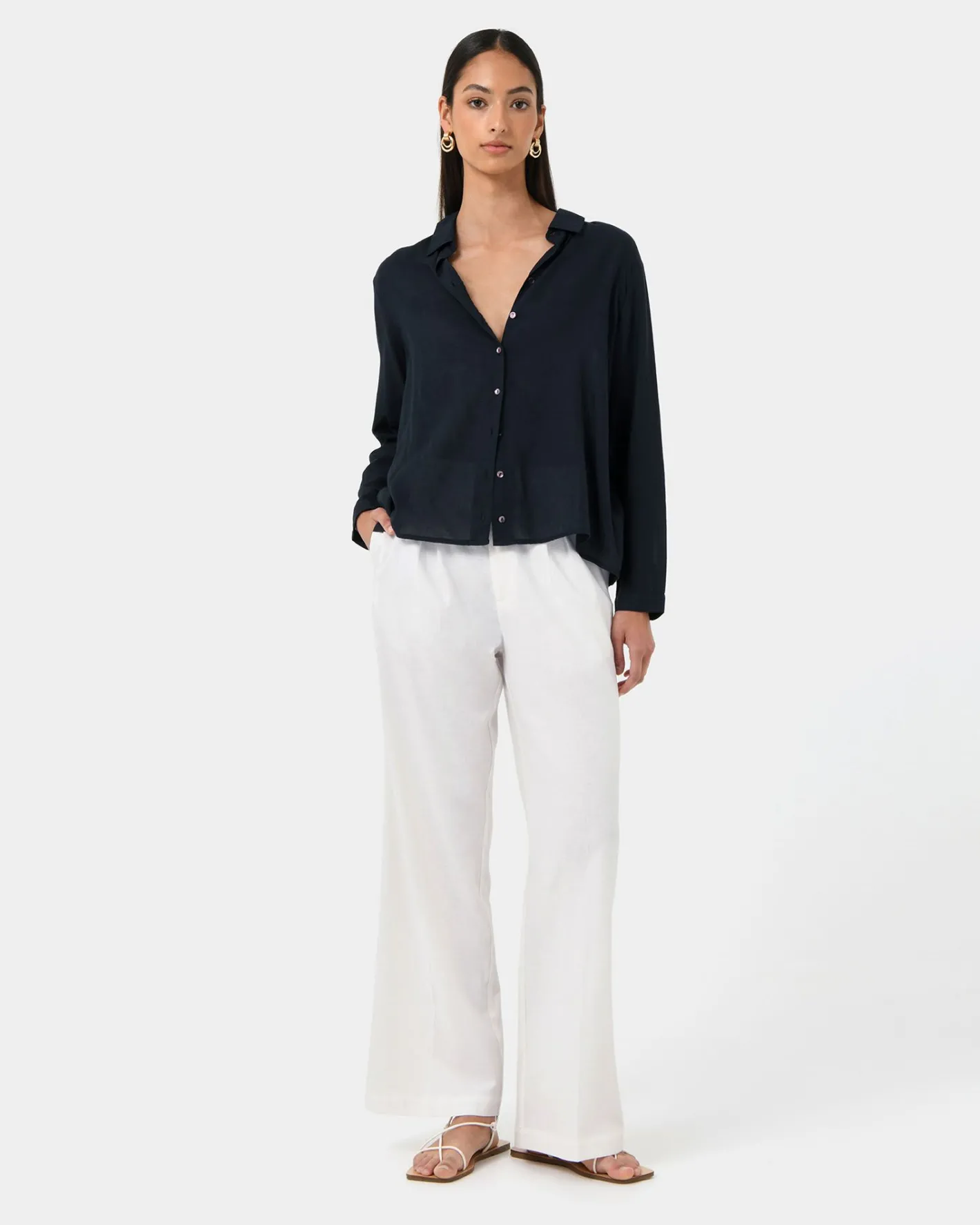 Forcast Rylie Shirt Navy Hot