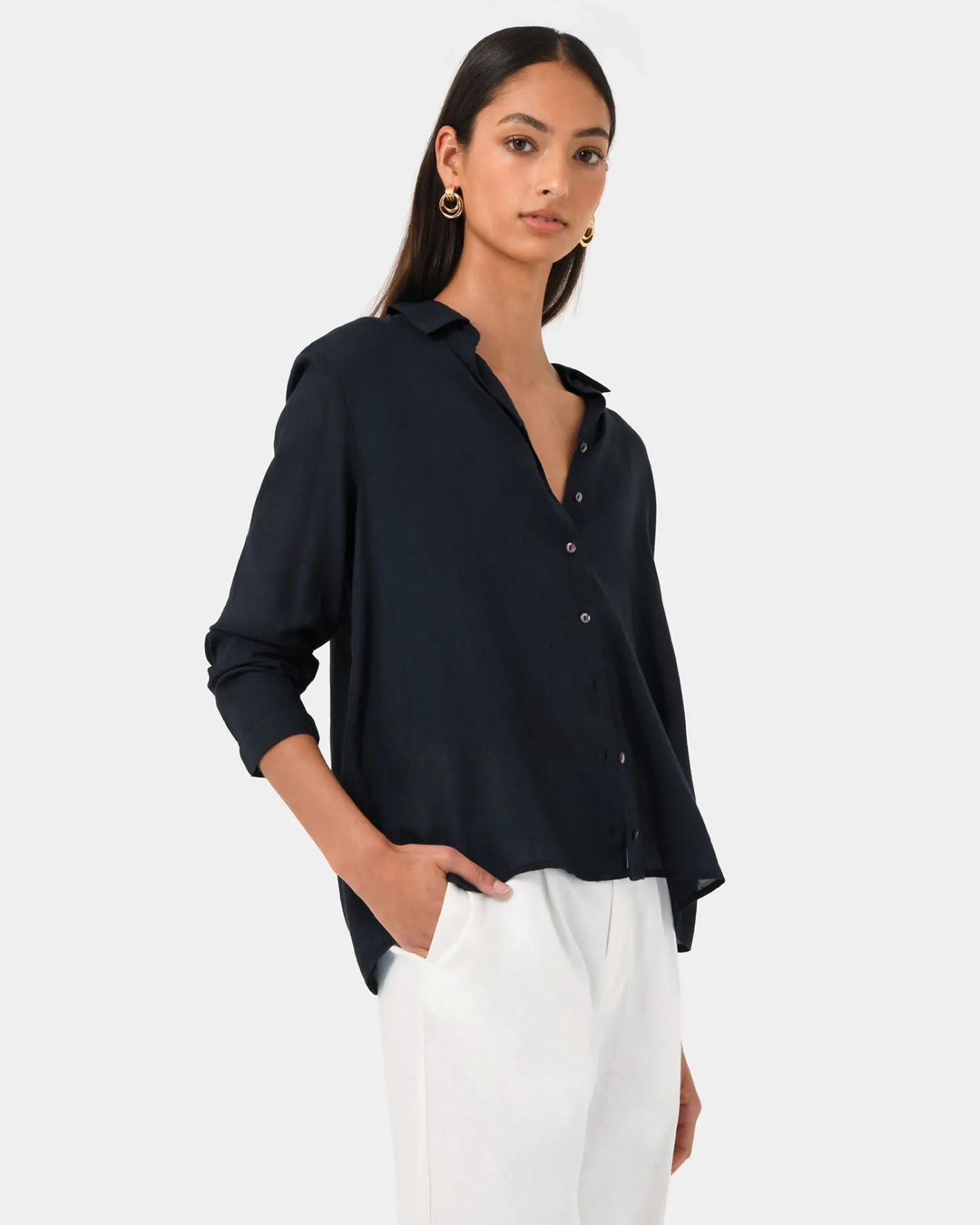Forcast Rylie Shirt Navy Hot