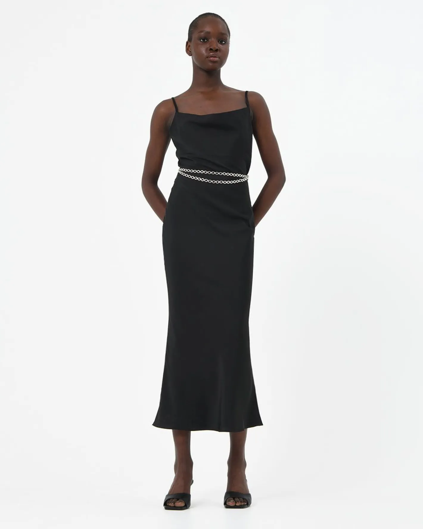 Forcast Safa Bias Slip Dress Black Best