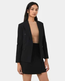 Forcast Safira Double Breasted Blazer Black Sale