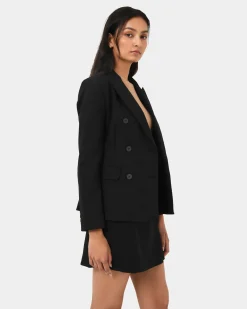 Forcast Safira Double Breasted Blazer Black Sale