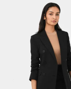 Forcast Safira Double Breasted Blazer Black Sale