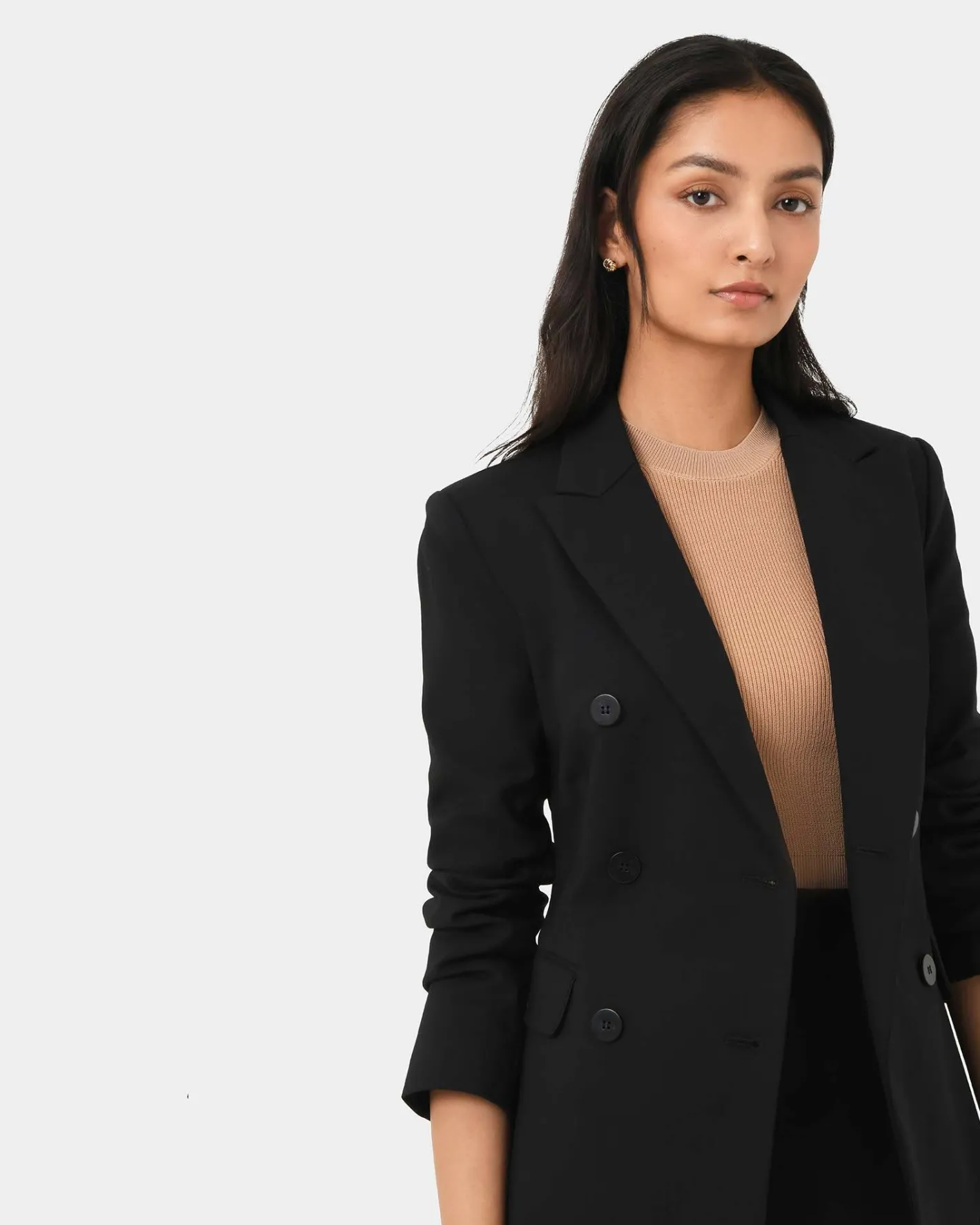Forcast Safira Double Breasted Blazer Black Sale