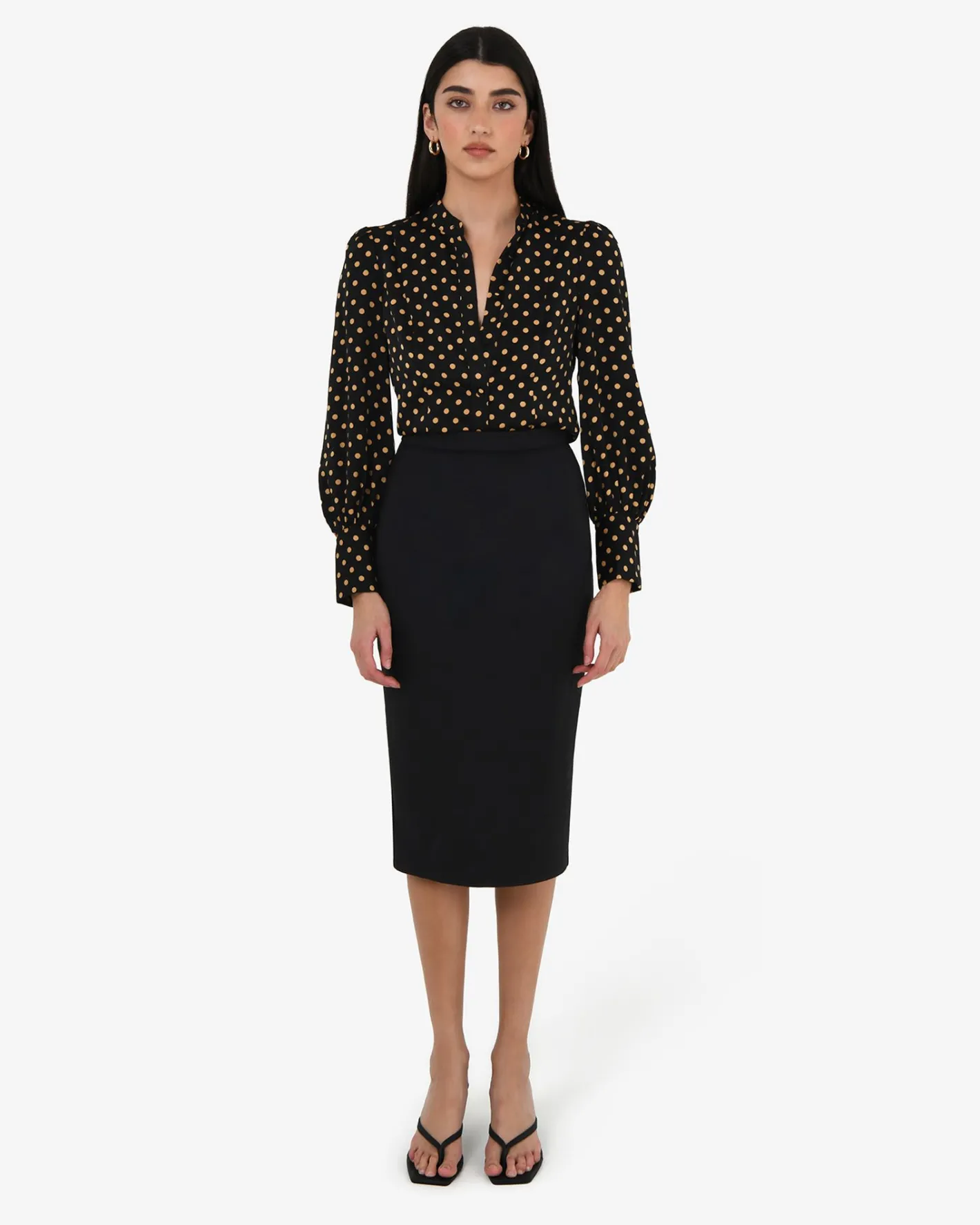 Forcast Safira Midi Pencil Skirt Black Discount