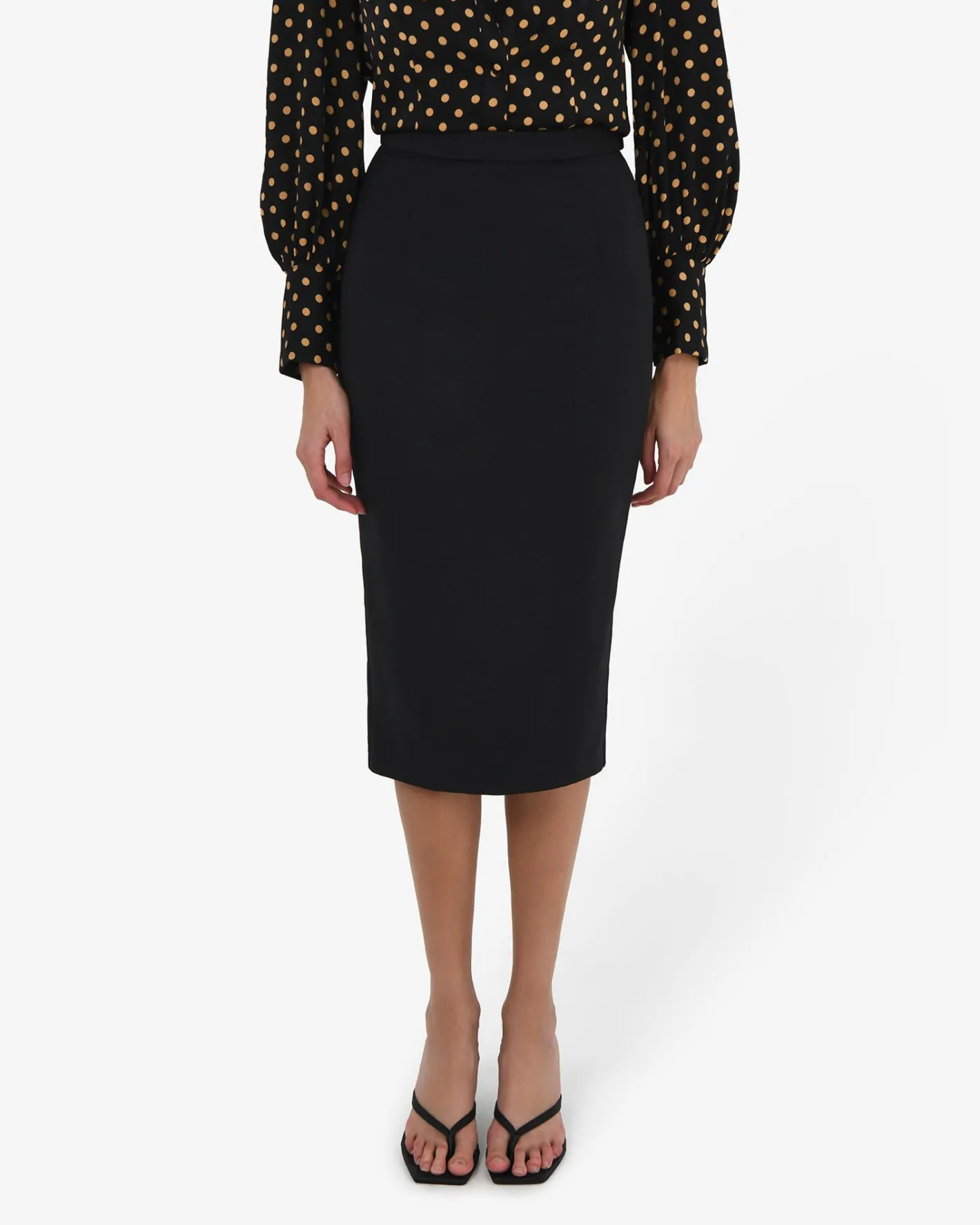 Forcast Safira Midi Pencil Skirt Black Discount