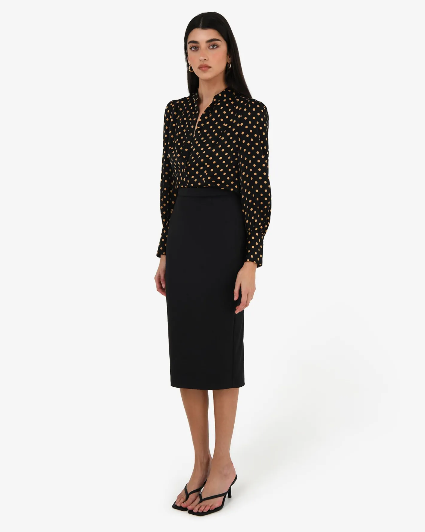 Forcast Safira Midi Pencil Skirt Black Discount