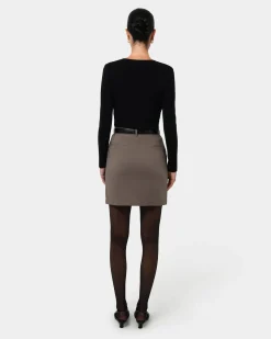 Forcast Safira Mini Skirt Walnut New