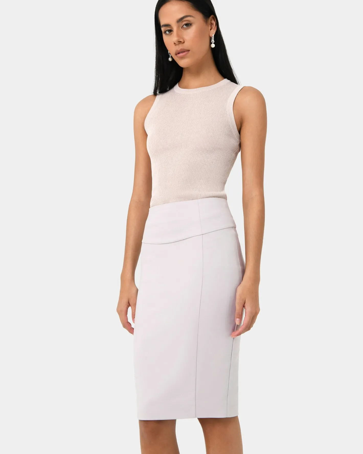 Forcast Safira Pencil Skirt Grey Hot