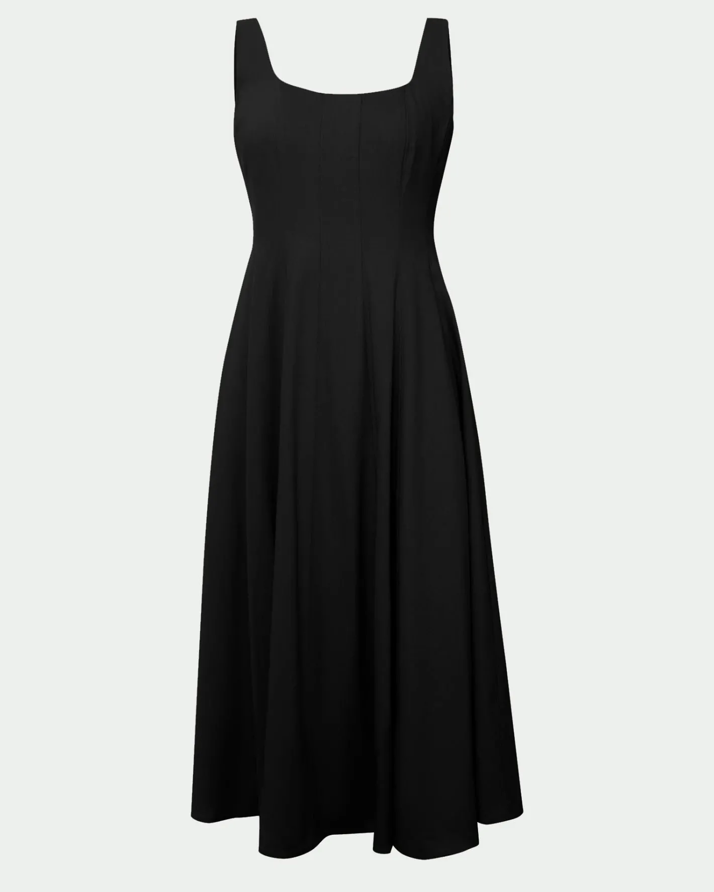 Forcast Saira 2 Linen A-line Dress Black Sale