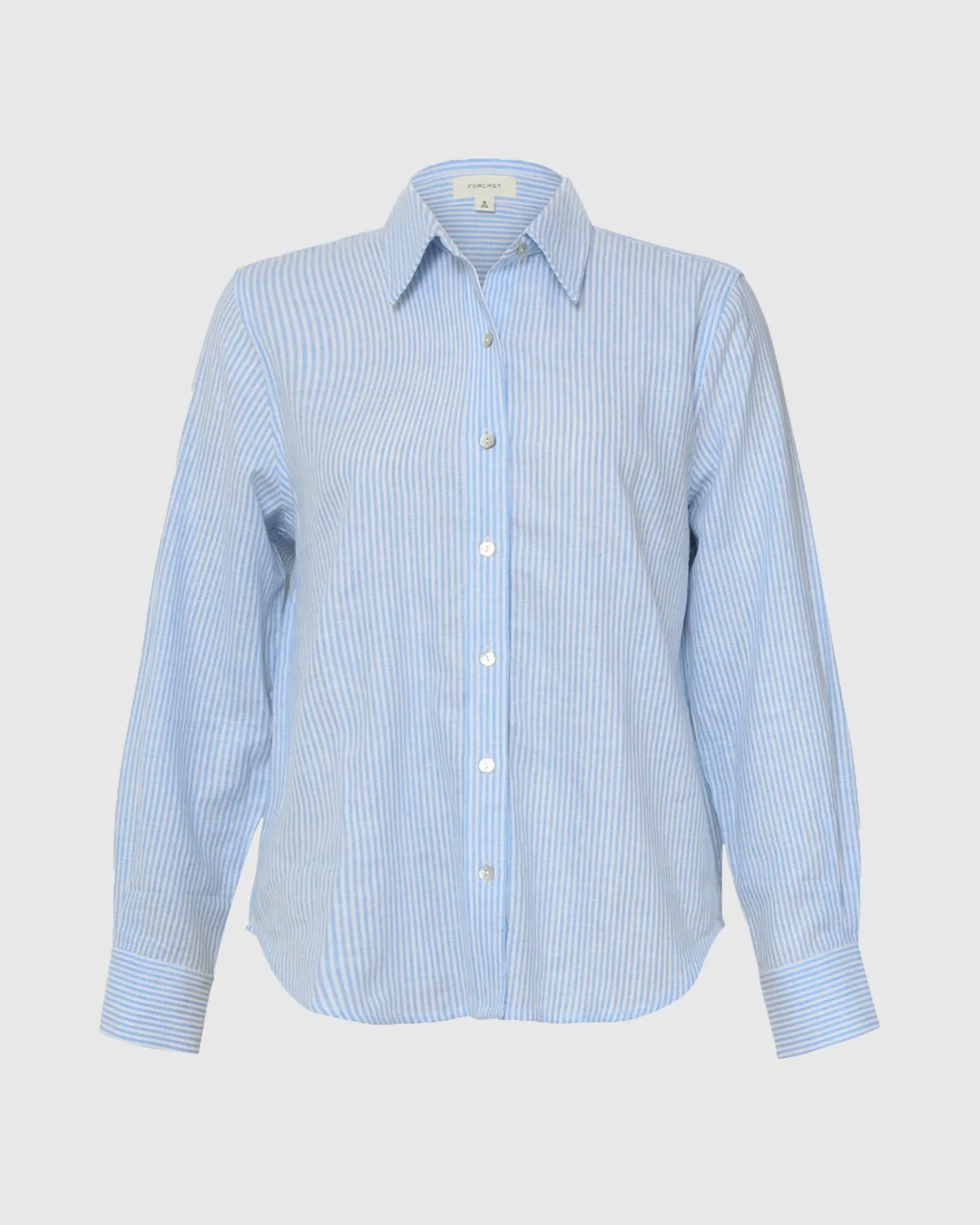 Forcast Sam Linen Relaxed Shirt Blue Stripe Best