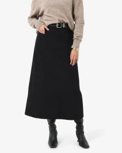 Forcast Sam Panel Denim Skirt Black Online