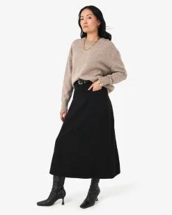 Forcast Sam Panel Denim Skirt Black Online