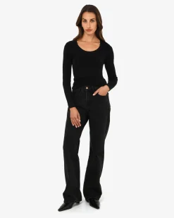 Forcast Samira Scoop Neck Knit Black Outlet