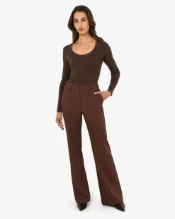 Forcast Samira Scoop Neck Knit Chocolate Hot