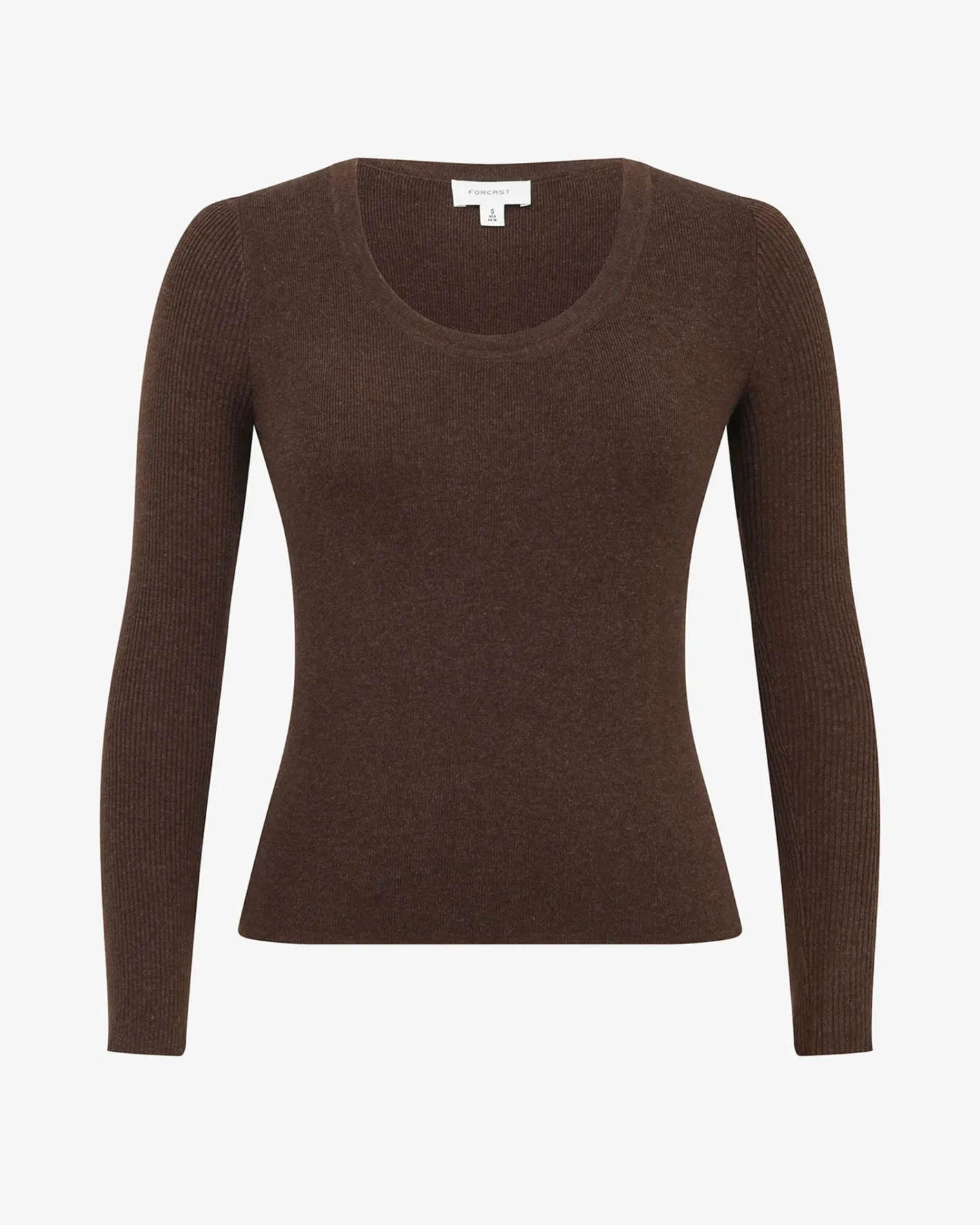 Forcast Samira Scoop Neck Knit Chocolate Hot