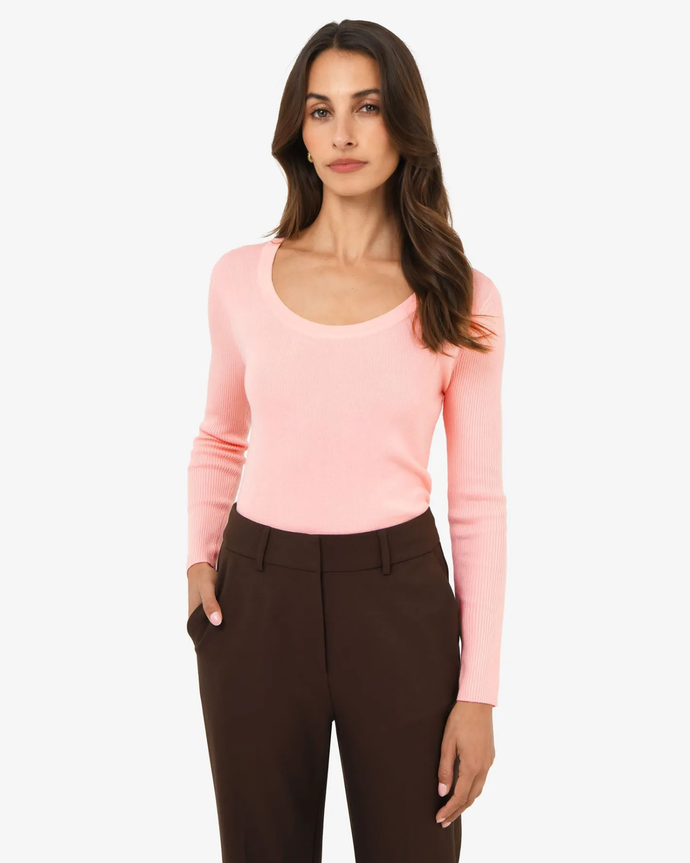 Forcast Samira Scoop Neck Knit Pink Online