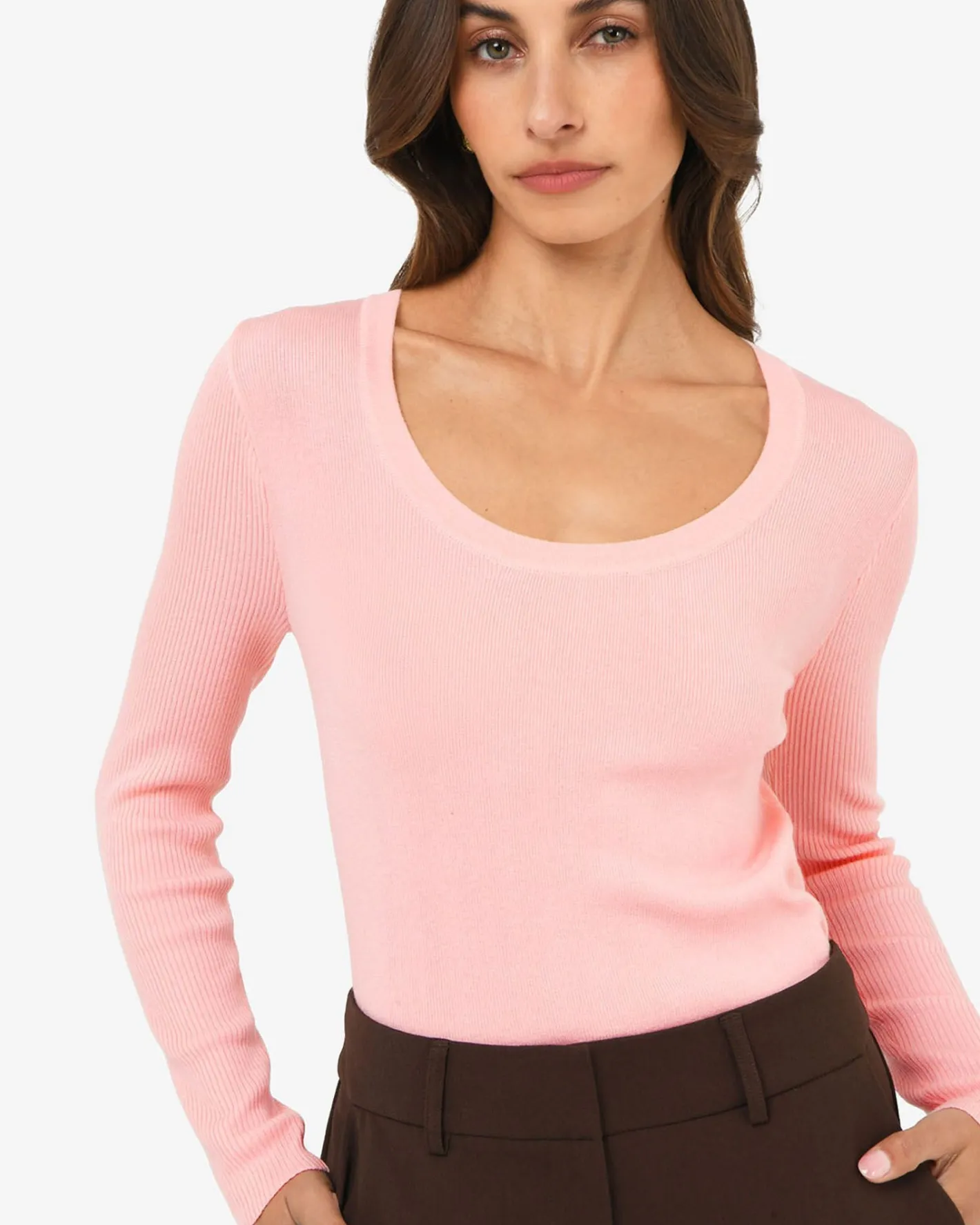 Forcast Samira Scoop Neck Knit Pink Online