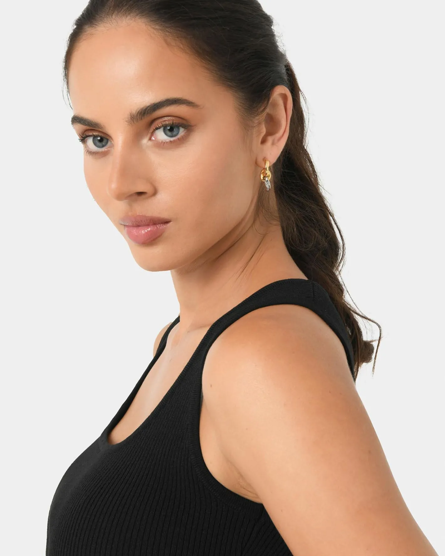 Forcast Samra Two Tone Earrings Gold Silver Sale