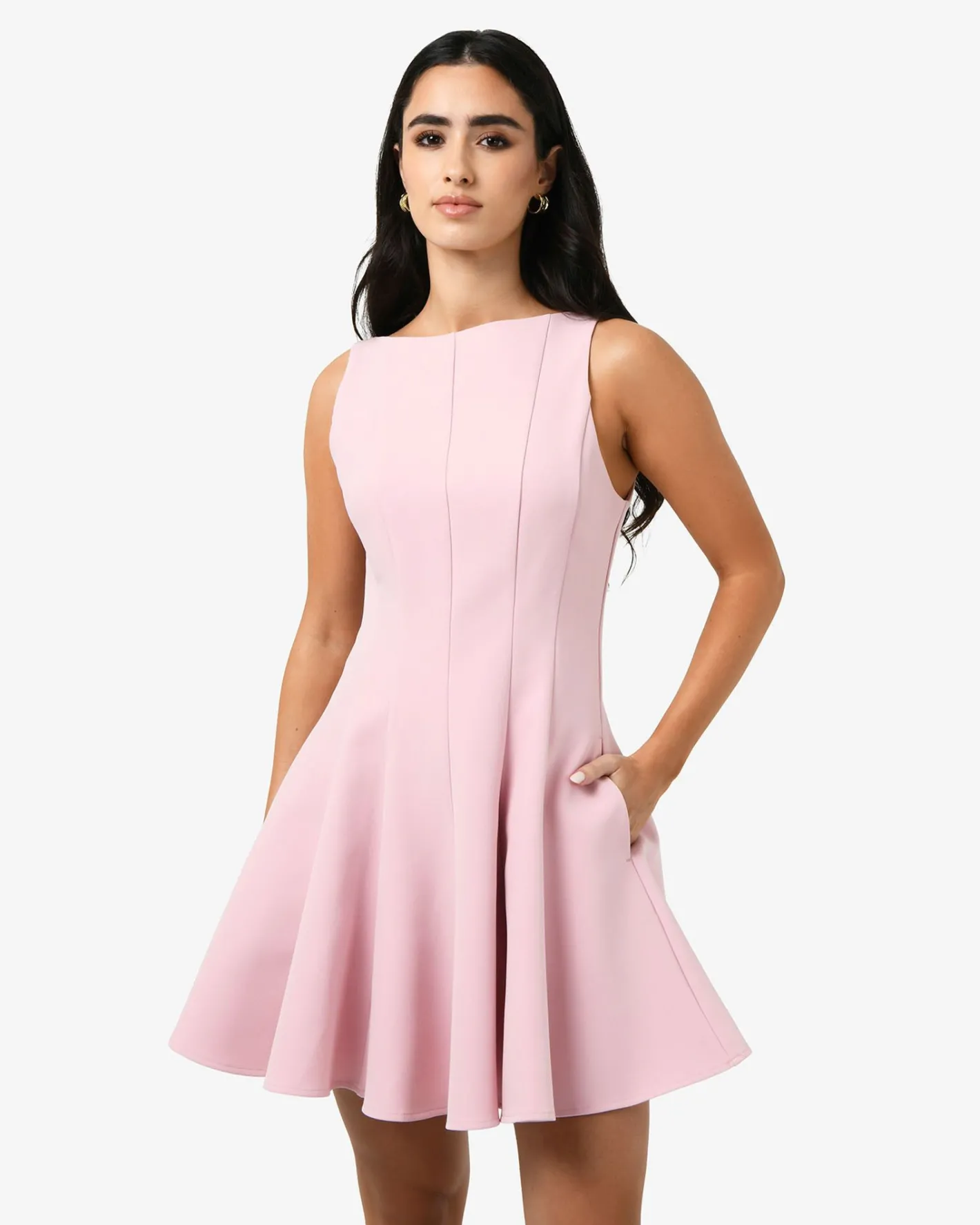 Forcast Sandy Panel Mini Dress Pink Best