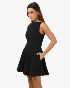 Forcast Sandy Panel Mini Dress Black New