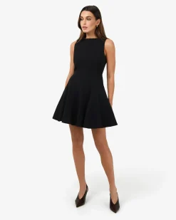 Forcast Sandy Panel Mini Dress Black New