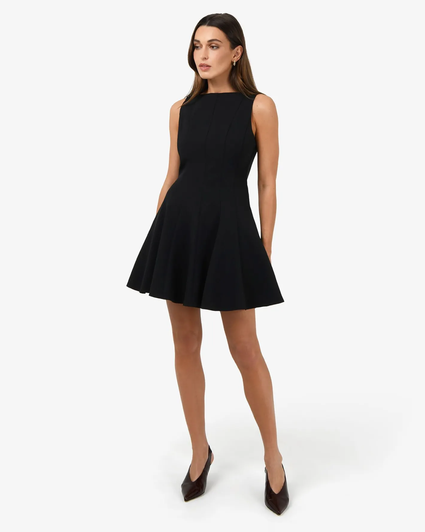 Forcast Sandy Panel Mini Dress Black New