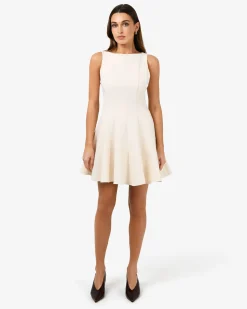 Forcast Sandy Panel Mini Dress Cream New