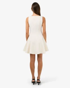 Forcast Sandy Panel Mini Dress Cream New