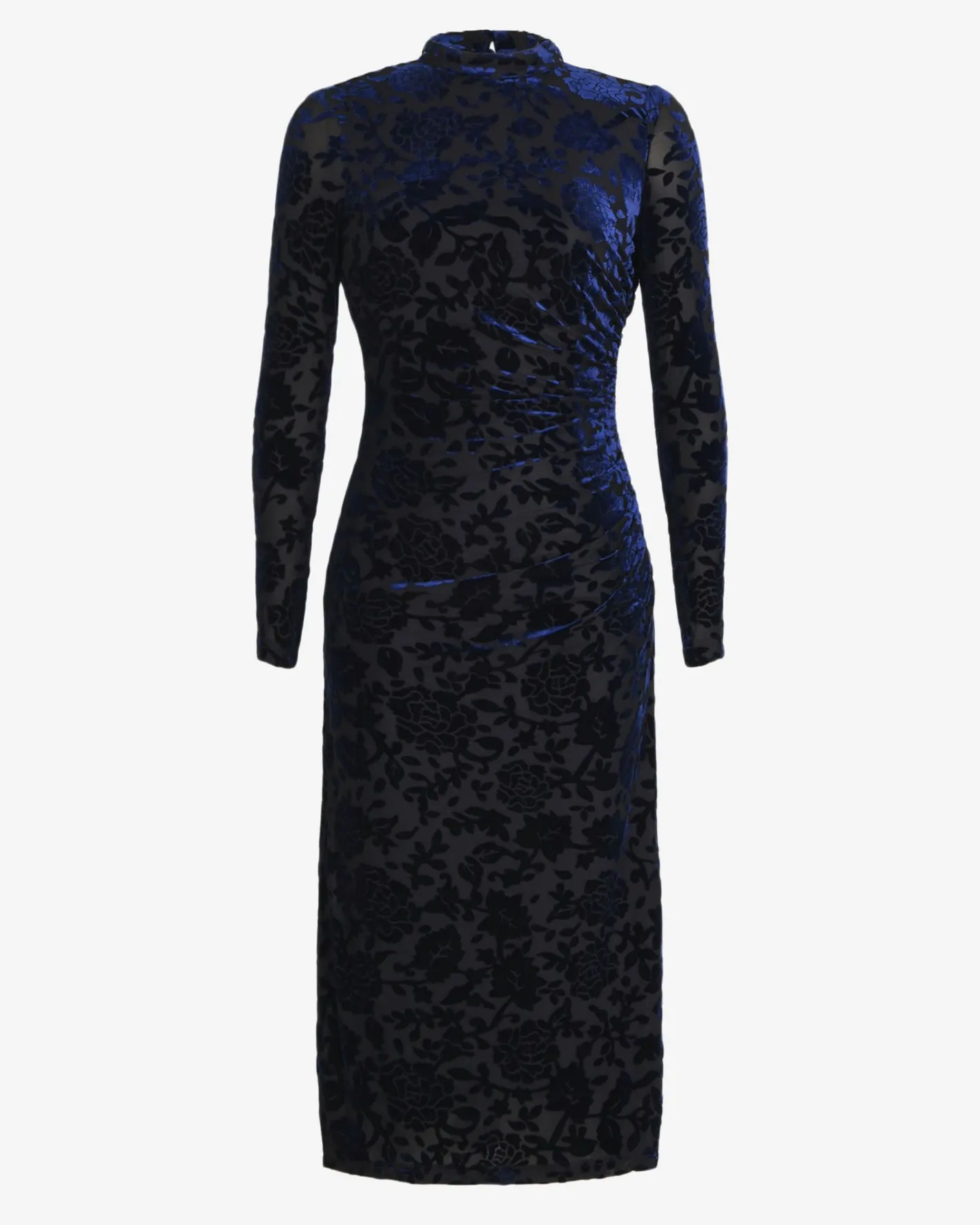 Forcast Sapphire Velvet Burnout Dress Blue Velvet Clearance