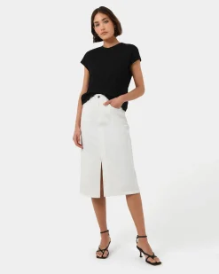 Forcast Sara Cotton Tee Black