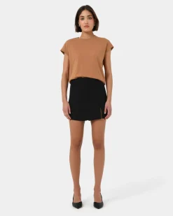 Forcast Sara Cotton Tee Tan Discount