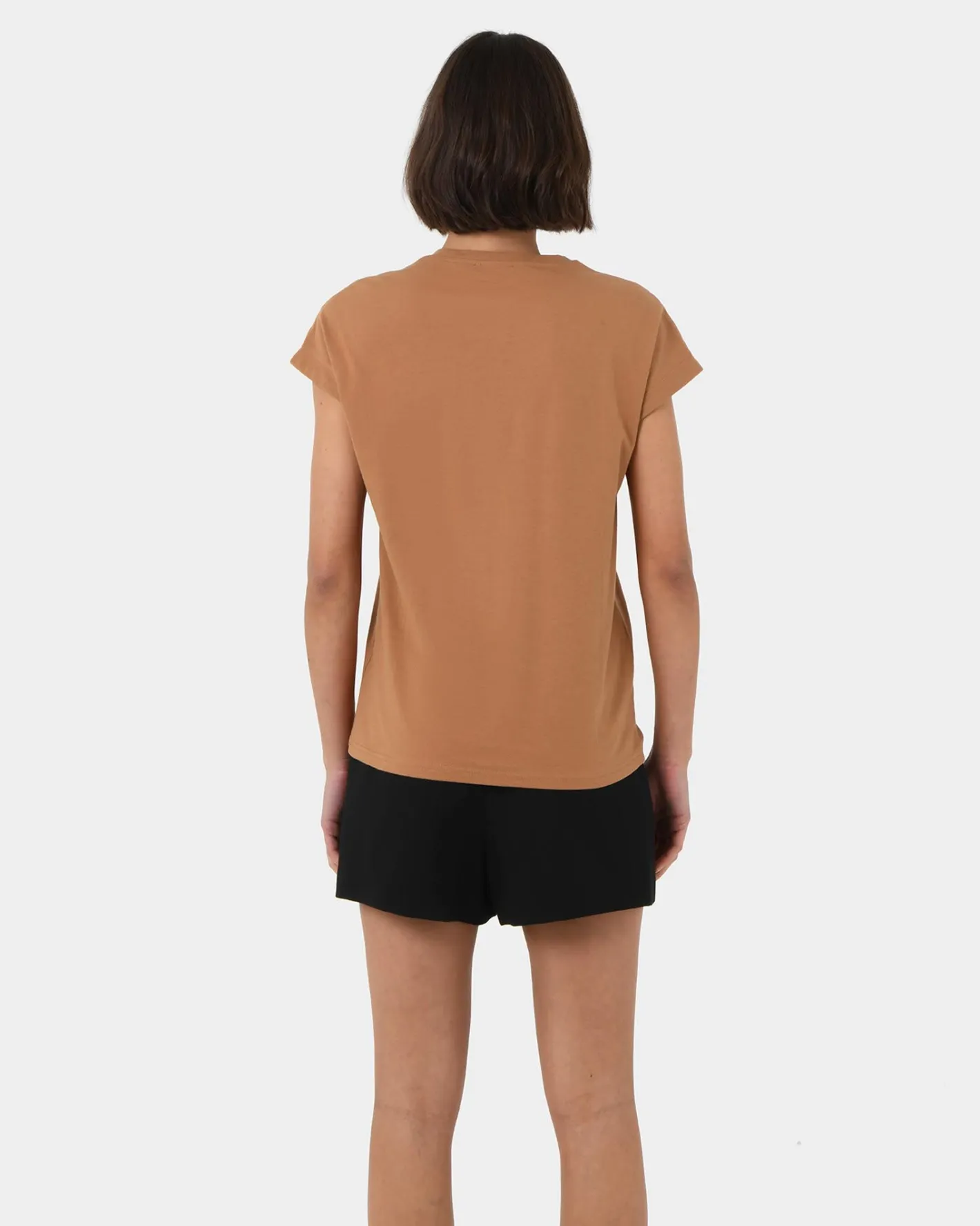 Forcast Sara Cotton Tee Tan Discount