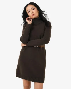 Forcast Sasha Wool Blend Knit Dress Espresso Outlet