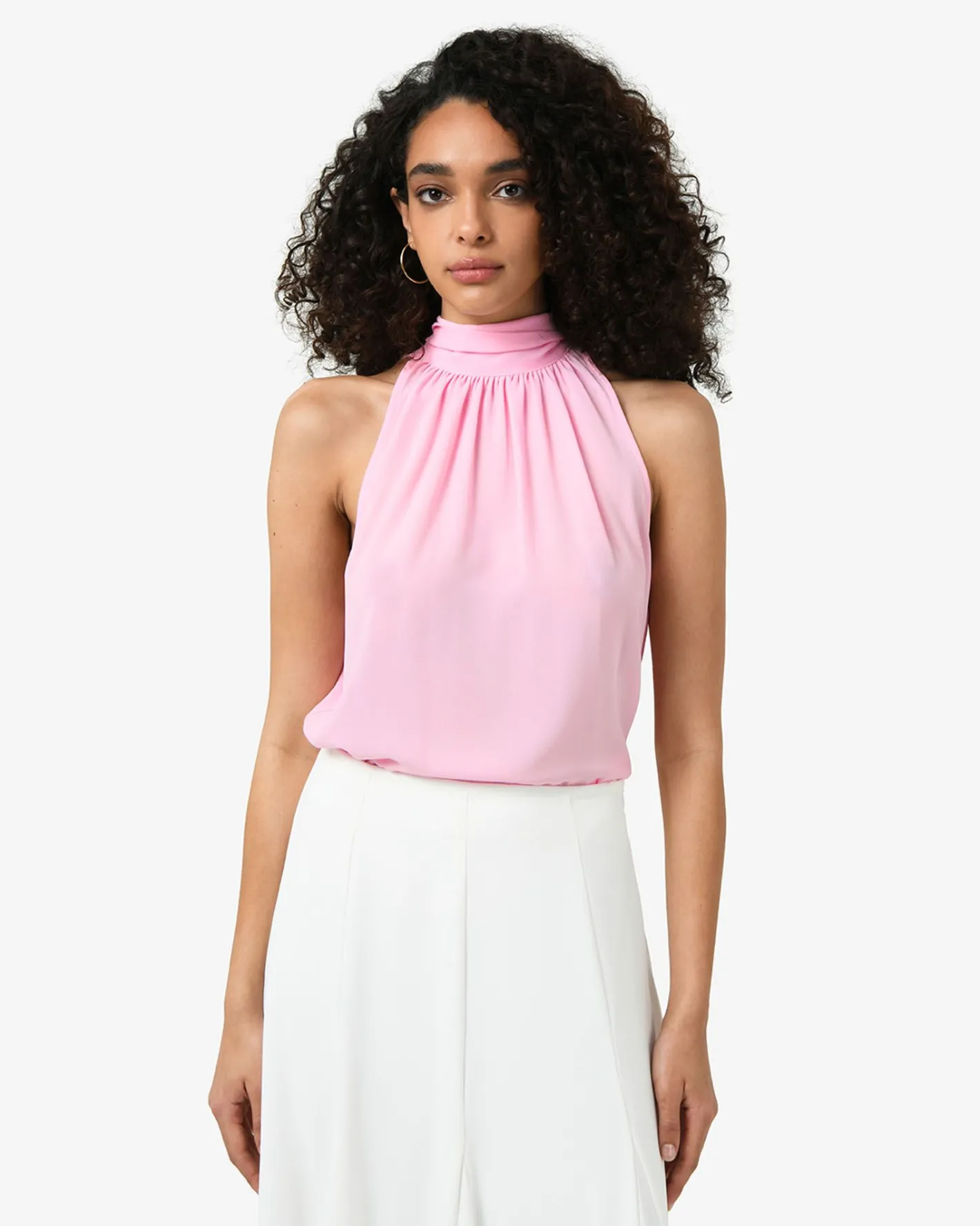 Forcast Shelby Draped Sleeveless Top Soft Pink Clearance