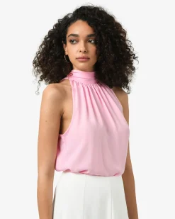 Forcast Shelby Draped Sleeveless Top Soft Pink Clearance