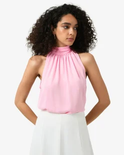 Forcast Shelby Draped Sleeveless Top Soft Pink Clearance