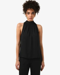 Forcast Shelby Draped Sleeveless Top Black Discount