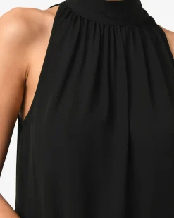 Forcast Shelby Draped Sleeveless Top Black Discount