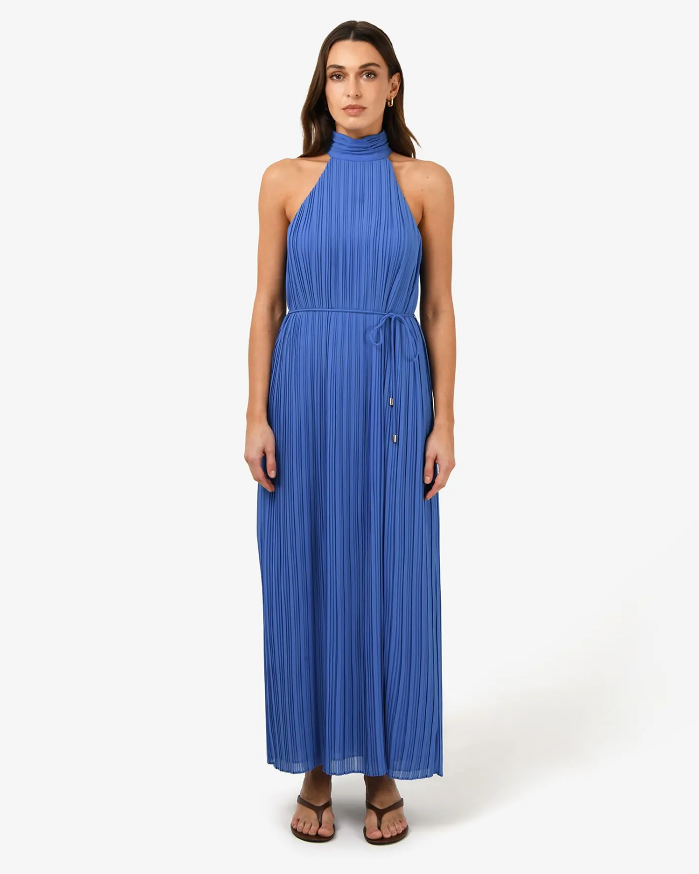 Forcast Shelly Chiffon Pleated Dress Periwinkle Online