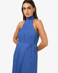 Forcast Shelly Chiffon Pleated Dress Periwinkle Online